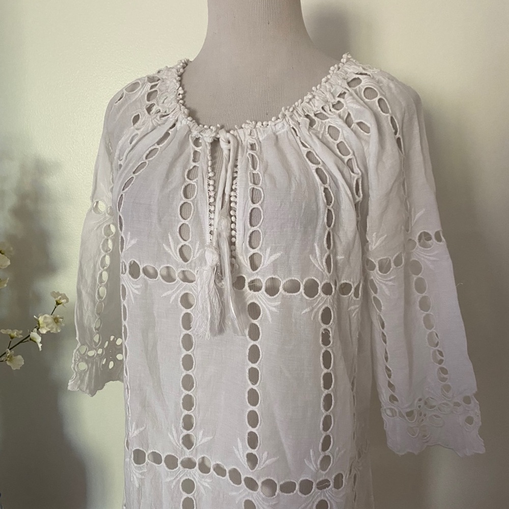 Gretchen Scott Heidi White Eyelet Cover Up Dress - Picture 3 of 8